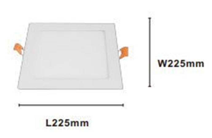 Pannello Led 18 Watt Da Incasso Quadrato Bianco 225mm Luce 3000k-6500k Ip20 00106