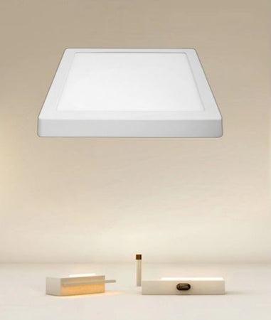 Plafoniera Led Da Soffitto 24w Luce 3000k-6500k Parete Quadrato Con Interruttore 00199