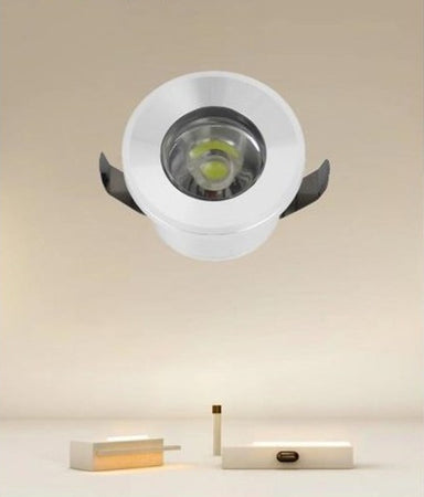 Faretto 1w Led Incasso A Soffitto Ip20 Bianco Mini Spot Segnapassi Luce Fredda 00205