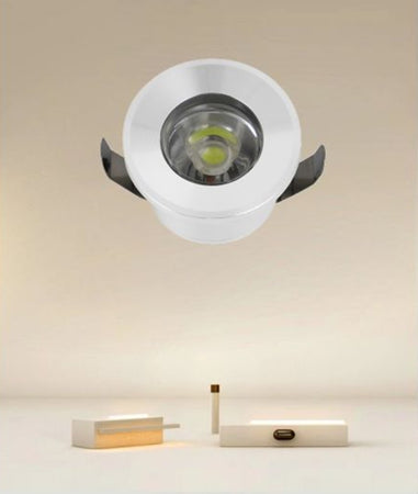 Faretto 1w Led Incasso A Soffitto Ip20 Bianco Mini Spot Segnapassi Luce Naturale 00212