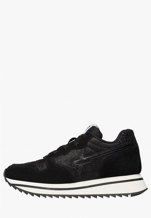 W6yz scarpe donna  JET-W. - Sneakers in suede e tessuto tecnico - Nero 2018635151A01