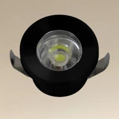 Faretto 1w Led Incasso A Soffitto Ip20 Nero Mini Spot Segnapassi Luce Fredda 00281
