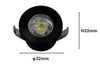 Faretto 1w Led Incasso A Soffitto Ip20 Nero Mini Spot Segnapassi Luce Calda 00304