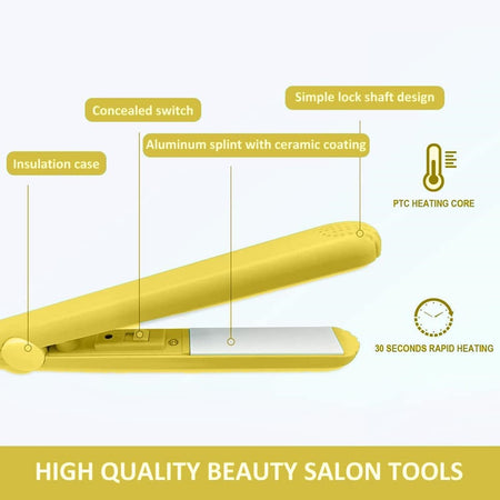 Mini Piastra Per Capelli 2 In 1 Portatile In Ceramica Tormalina Per Casa Salone