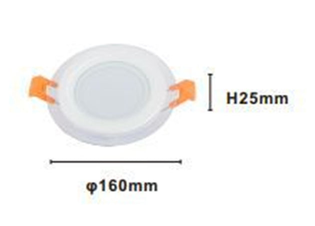 Pannello Led Incasso Luce 3000k-6500k 12w Tondo Am-cr-12 Con Bordo Traparente 00649