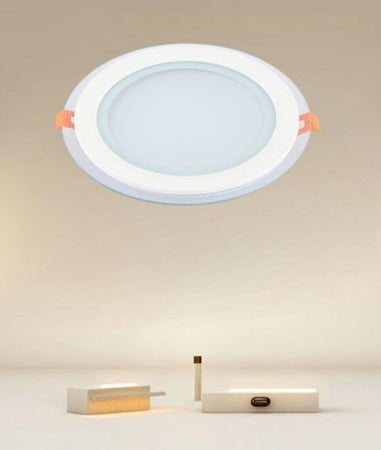 Pannello Led Incasso Luce 3000k-6500k 18w Tondo Am-cr-18 Con Bordo Traparente 00656