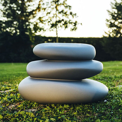 Vaso Cromia Eden a pietre sovrapposte decorazione tinta unita in resina Made in Italy