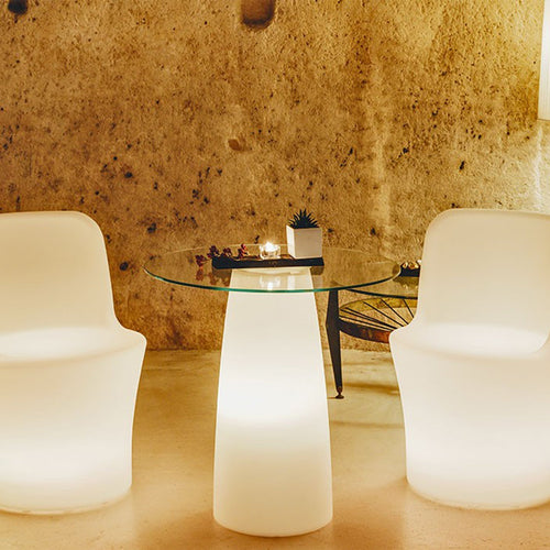Poltroncina luminosa Comfy Relax Moon con schienale e led pouf Made in Italy multicolore