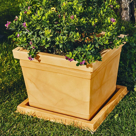 Vaso Quadro Liscio quadrato in resina per piante e fiori "Made in Italy"