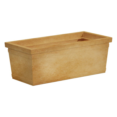 Fioriera liscia rettangolare in resina per piante e fiori Made in Italy da esterno