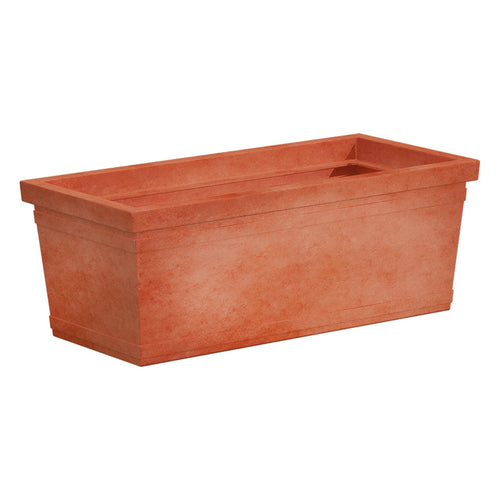 Fioriera liscia rettangolare in resina per piante e fiori Made in Italy da esterno