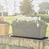 Sottovaso per Fioriera rettangolare in resina per piante e fiori Made in Italy da esterno