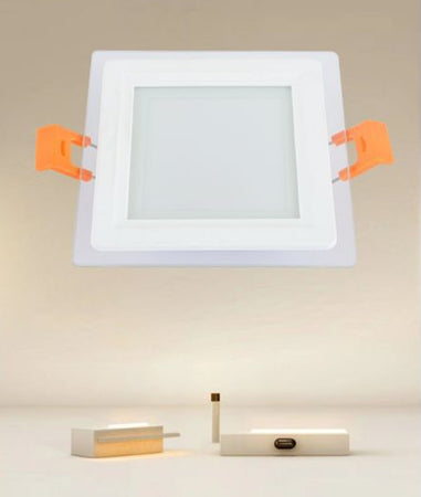Pannello Led Incasso Luce 3000k-6500k 6w Quadrato Am-cs-6 Con Bordo Traparente 00663