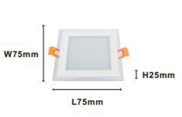 Pannello Led Incasso Luce 3000k-6500k 6w Quadrato Am-cs-6 Con Bordo Traparente 00663