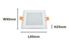 Pannello Led Incasso Luce 3000k-6500k 9w Quadrato Am-cs-9 Con Bordo Traparente 00670
