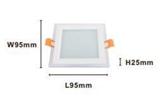 Pannello Led Incasso Luce 3000k-6500k 9w Quadrato Am-cs-9 Con Bordo Traparente 00670