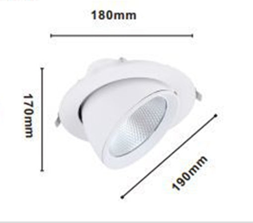 Faretto Led Da Incasso 40w 4400lm Bianco Orientabile Luce 3000k-6500k Ip20 00779
