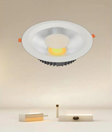 Faretto Da Incasso Led Cob 35w Luce 3000k-6500k Bianco Illuminazione Interni 00427