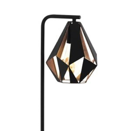 Lampada Da Terra Con Piantana Paralume Nero Rame Antico Vintage 220x170x1510 Mm