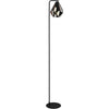 Lampada Da Terra Con Piantana Paralume Nero Rame Antico Vintage 220x170x1510 Mm