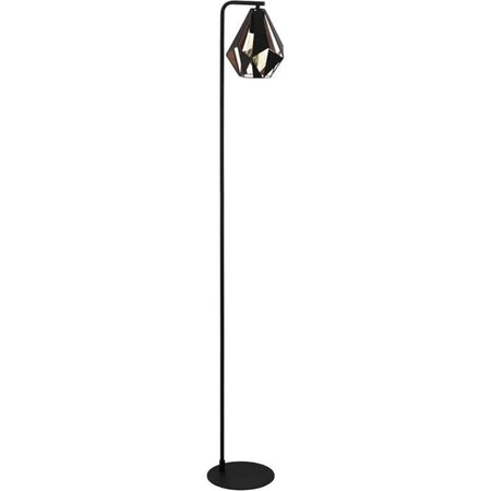 Lampada Da Terra Con Piantana Paralume Nero Rame Antico Vintage 220x170x1510 Mm