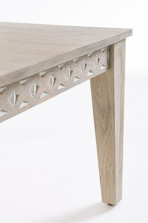 Tavolino "Indira" in legno di mango con decori per arredamento