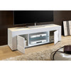 Madia porta TV con 2 ante Build mobile basso con ripiani in vetro Bianco laccato h 44 cm