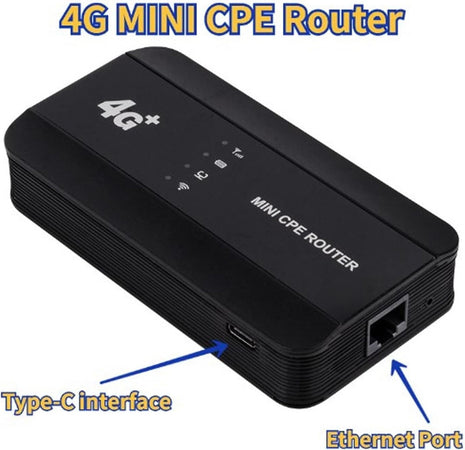 Mini Router Cpe Ethernet 4g Lte Wifi 6 300mbps Rj45 Slot Scheda Sim Tipo C Portatile