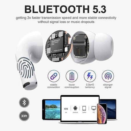Auricolari Wireless Cancellazione Del Rumore Cuffie Bluetooth Impermeabile Ipx7