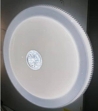 Plafoniera Con Cristallo Centrale Moderno 50 Cm Led Lampadario Luce 6500k 08364
