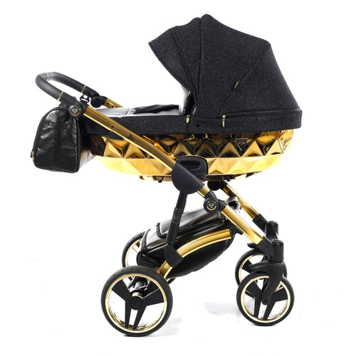 Trio Junama Diamond Shine Nero Glitter/Navicella e Telaio Oro Giallo