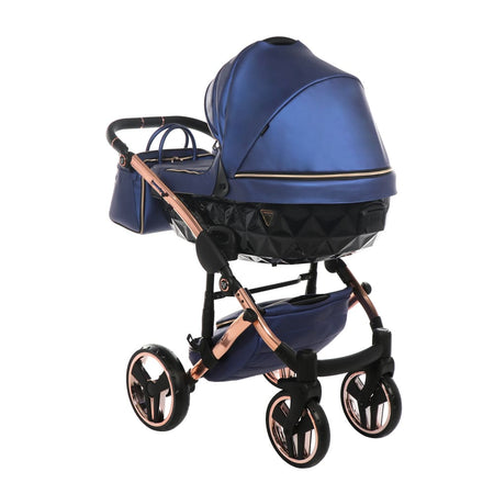 Trio Junama Diamond Fluo Pelle V2 Blu Telaio Oro Navicella Nera