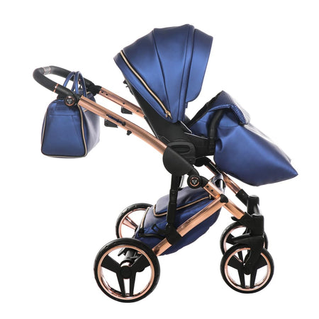 Trio Junama Diamond Fluo Pelle V2 Blu Telaio Oro Navicella Nera