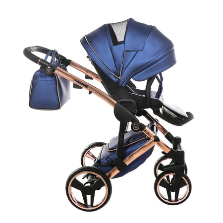 Trio Junama Diamond Fluo Pelle V2 Blu Telaio Oro Navicella Nera