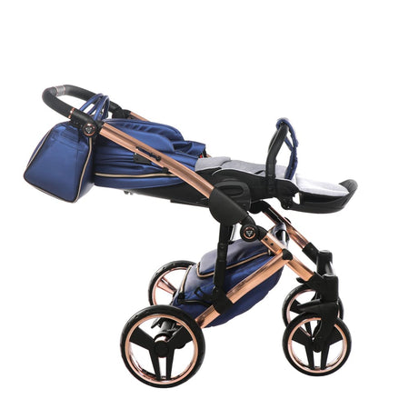 Trio Junama Diamond Fluo Pelle V2 Blu Telaio Oro Navicella Nera