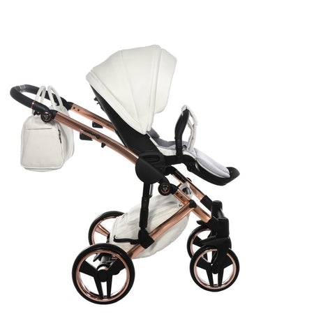 Junama Diamond Fluo Individual V3 2 in 1 Pelle Bianco Telaio Oro Rosa