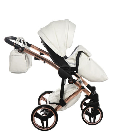 Junama Diamond Fluo Individual V3 2 in 1 Pelle Bianco Telaio Oro Rosa