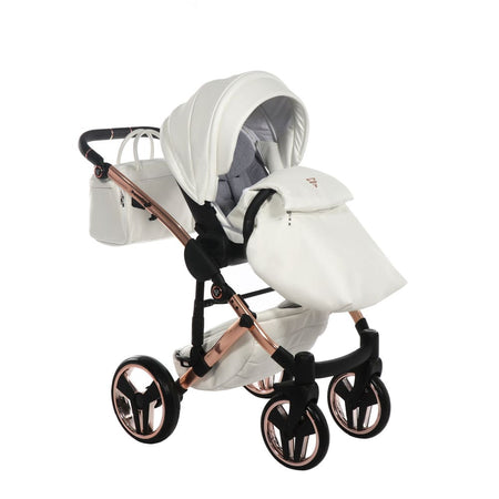 Junama Diamond Fluo Individual V3 2 in 1 Pelle Bianco Telaio Oro Rosa