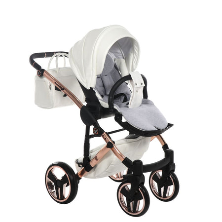 Junama Diamond Fluo Individual V3 2 in 1 Pelle Bianco Telaio Oro Rosa