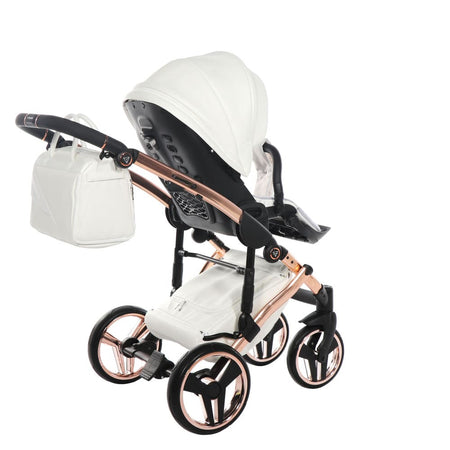 Junama Diamond Fluo Individual V3 2 in 1 Pelle Bianco Telaio Oro Rosa