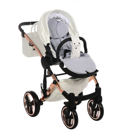 Junama Diamond Fluo Individual V3 2 in 1 Pelle Bianco Telaio Oro Rosa