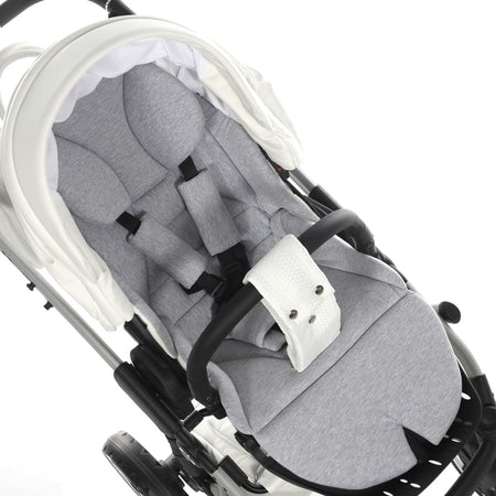 Trio Junama Diamond Mirror Satin Pelle V2 Bianco Telaio Grigio Satinato