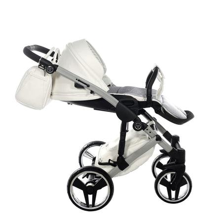 Junama Diamond Mirror Satin V2 2 in 1 Pelle Bianco Navicella Grigio Telaio Cromato