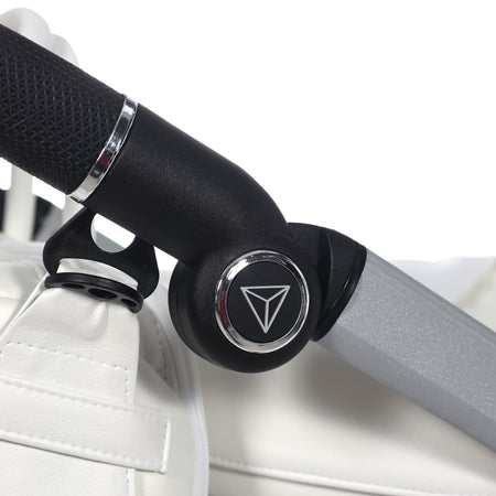 Trio Junama Diamond Mirror Satin Pelle V2 Bianco Telaio Grigio Satinato