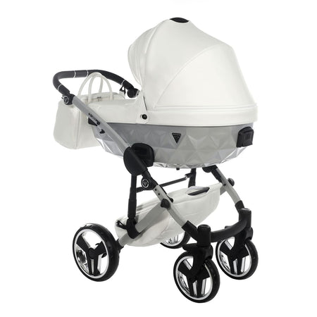 Trio Junama Diamond Mirror Satin Pelle V2 Bianco Telaio Grigio Satinato