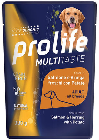 Prolife Multitaste mangime umido Cani Adulti salmone aringa e patate 300 gr