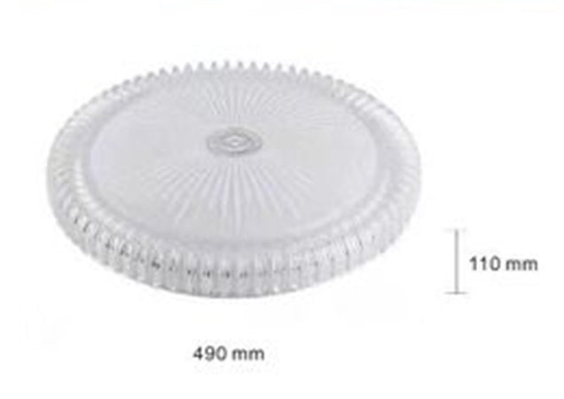 Plafoniera A Soffitto 60w Design Cristallo Rigato Luce Fredda Naturale Fst-50a63297