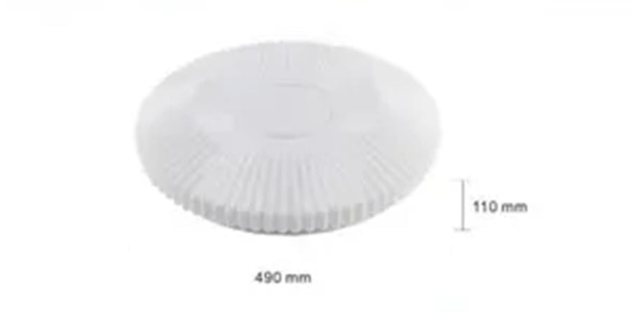 Plafoniera Da Soffitto 60 Watt Rotondo Rigato Luce Fredda 6500k Fst-50a60086 49cm