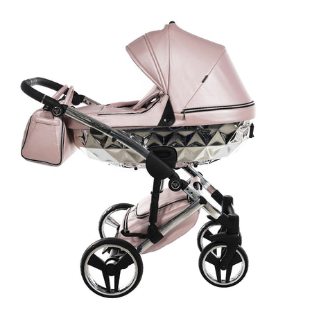 Junama Diamond Mirror V3 2 in 1 Pelle Nav. Rosa/Silver Telaio Silver