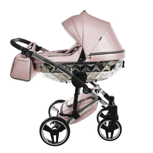 Trio Junama Diamond Mirror V3 3 in 1 Pelle Nav. Rosa/Silver Telaio Silver